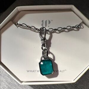 BP Silver Necklace with Teal Pendant